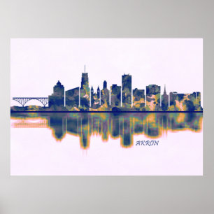 Akron Skyline Poster