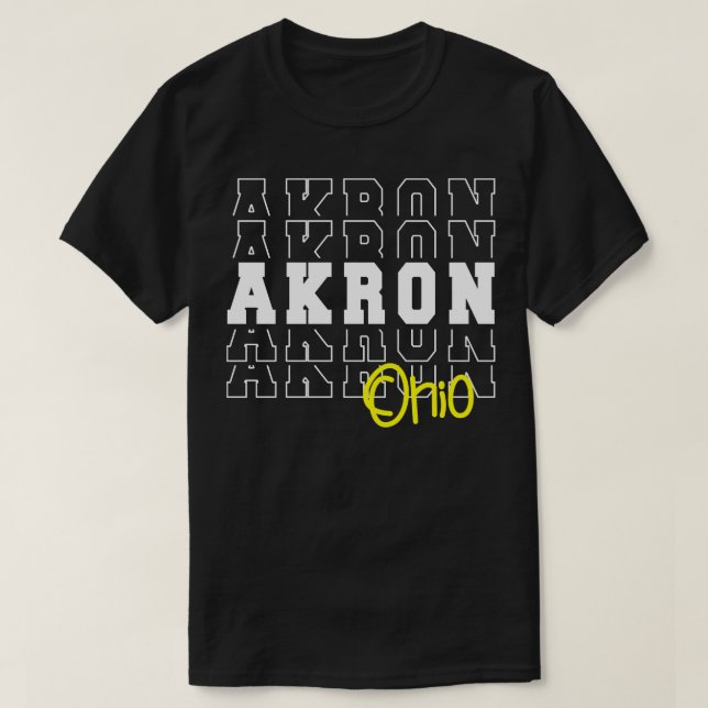 Akron Stadt Ohio Akron OH T-Shirt (Design vorne)