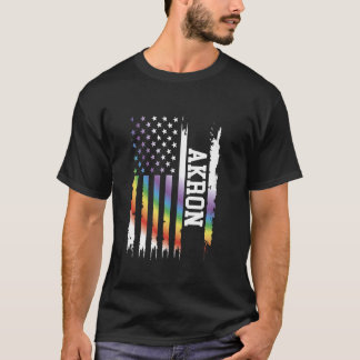 Akron United Staaten Rainbow unter US-Flagge T-Shirt