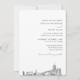 Akron Wedding Elegant Skyline Einladung