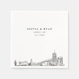 Akron Wedding Minimalistisch Paper Serviette