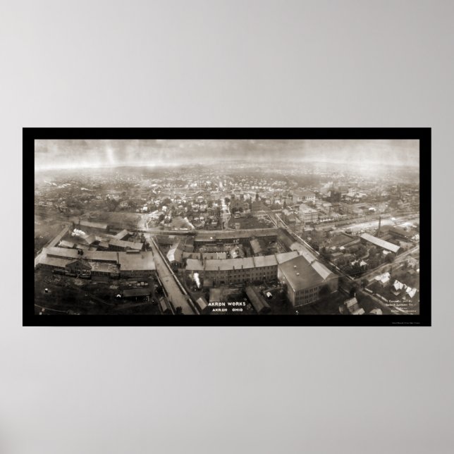 Akron Works Ohio Foto 1907 Poster (Vorne)
