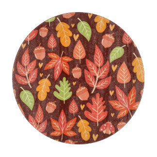 Akronen, Herbstblätter, Waldtapeten Schneidebrett