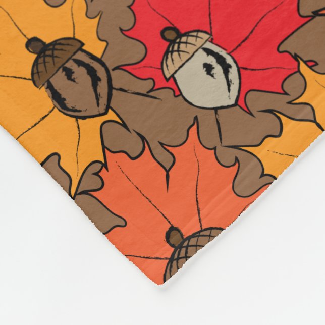 Akronen und Blätter V Fleecedecke (Ecke)