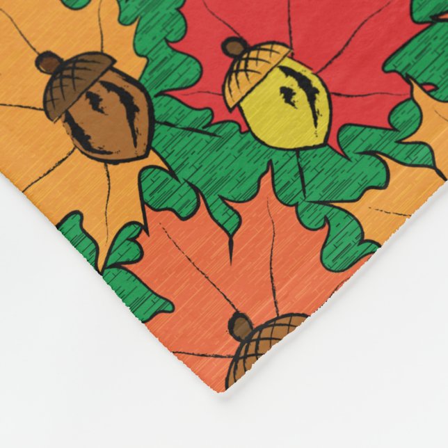 Akronen und Blätter VI Fleecedecke (Ecke)