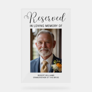 Akronylic Memorial Sign for Wedding Reservierte St Acrylschild