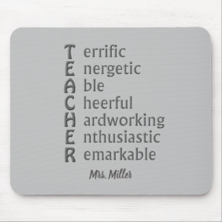 Akronym für Lehrer Name Graue Maus Pad Mousepad