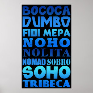 Akronyme der Stadt New York Poster