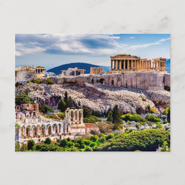 Akropolis Athen, Griechenland Postkarte (Vorderseite)