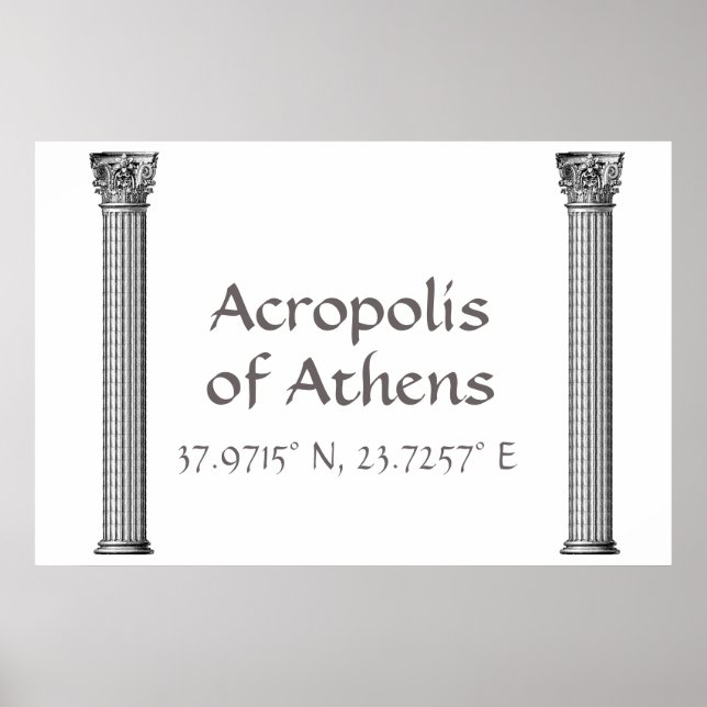 Akropolis Athens Breitengrad Poster (Vorne)