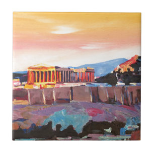 Akropolis Athens Griechenland am Sonnenuntergang Fliese