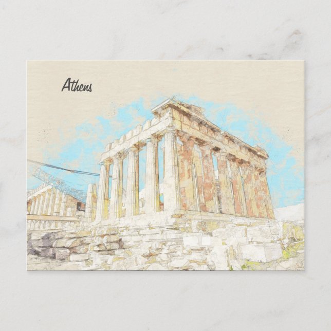 Akropolis Hill in Athen, Griechenland Postkarte (Vorderseite)