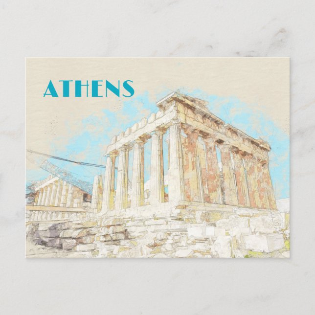 Akropolis Hill in Athen, Griechenland Postkarte (Vorderseite)