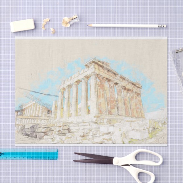 Akropolis Hill in Athen, Griechenland Seidenpapier (Handwerk)