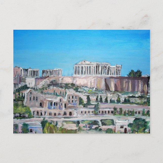 Akropolis, Postkarte von Athen (Vorderseite)