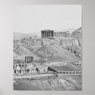 Akropolis von Athen Griechenland 1865 Poster