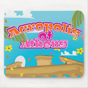 Akropolis von Athen Griechenland Reiseplakat. Mousepad