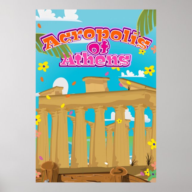 Akropolis von Athen Griechenland Reiseplakat. Poster (Vorne)
