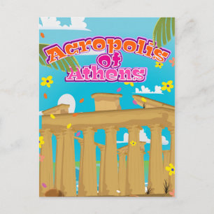 Akropolis von Athen Griechenland Reiseplakat. Postkarte