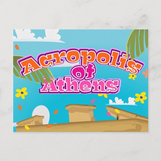 Akropolis von Athen Griechenland Reiseplakat. Postkarte (Vorderseite)