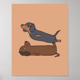 Akroyoga-Dackel   Dackel Lover Gift Poster