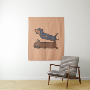 Akroyoga-Dackel Dackel Lover Gift Wandteppich