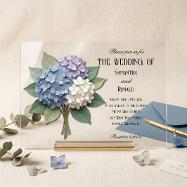Akryl-Hortensien-Blumen-Hochzeitseinladung Acryleinladungen