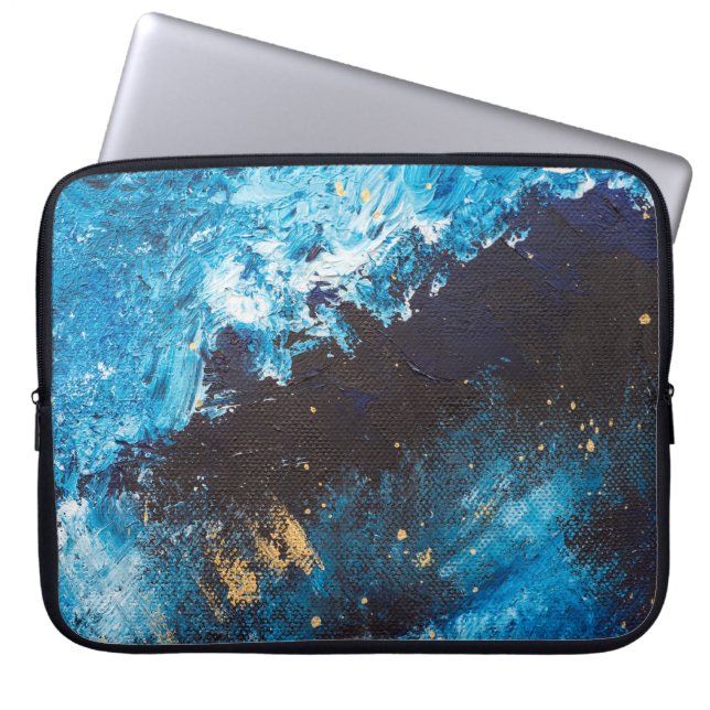 Akrylblau, Sternenhimmel. Laptopschutzhülle (Vorderseite)