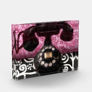 Akrylblock Whimsical Vintag Telefone Art Fotoblock
