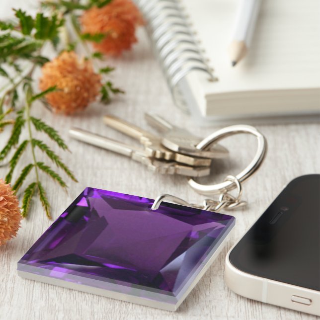 Akryler Schlüsselanhänger Amethyst Square (Vorderseite rechts)