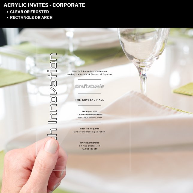 Akryles Clear Tech Innovation Unternehmensereignis Acryleinladungen (Von Creator hochgeladen)