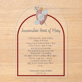Akryles Immakuläres Herz Mary Prayer Card Acryleinladungen