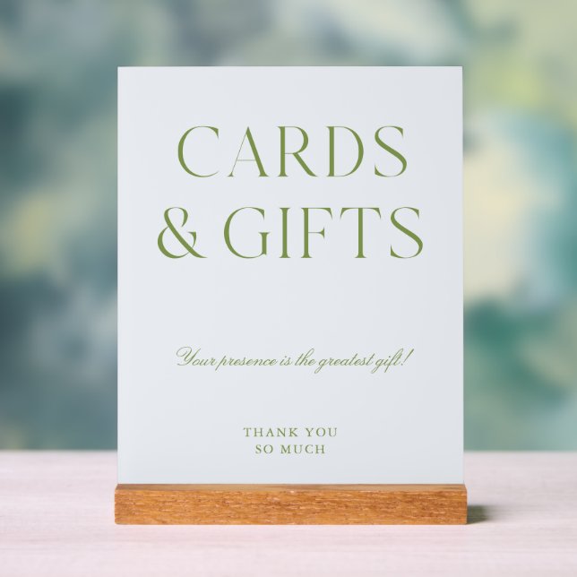 Akrylgrüne und blaue Karten und Geschenkbriefe Acrylschild (Neutral)