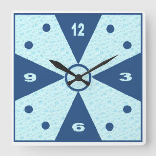 Akrylische Uhr, Quadrat DESIGN CLOCK SEA Quadratische Wanduhr