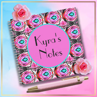 Akrylkunst Moderne abstrakte gürtelrosa und blau Notizbuch