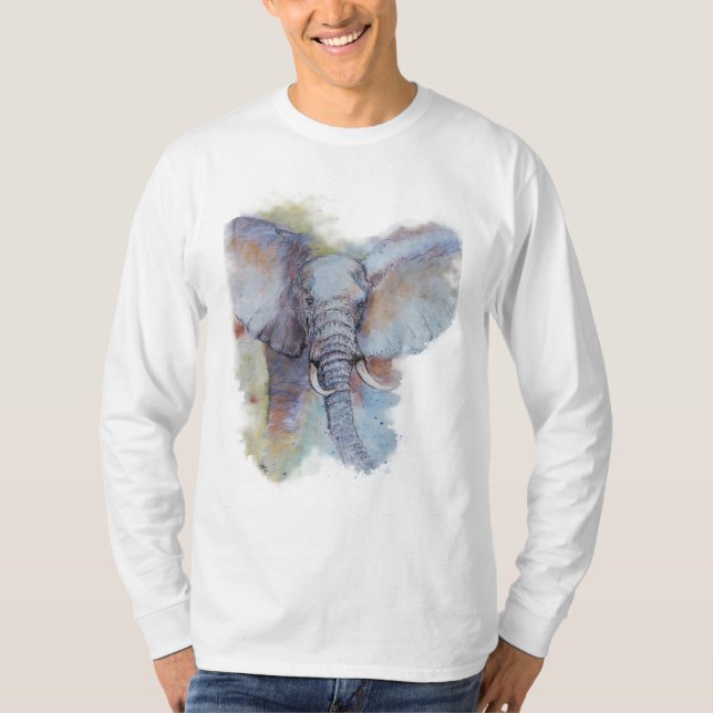 Akryllackierte Elefantenkunst T-Shirt (Vorderseite)