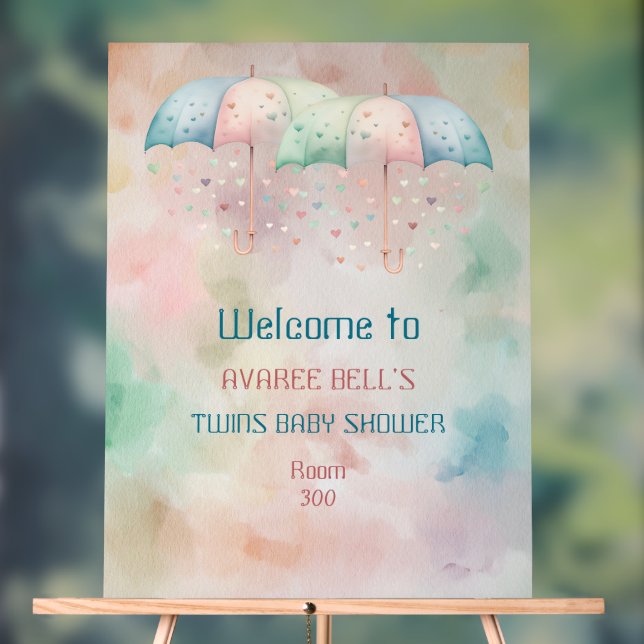 Akryllische Begrüßungssignatur Twins Boy and Girl  Acrylschild (Neutral)