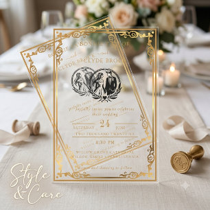 Akryllische Hochzeitseinladung mit Ihrem Foto Acryleinladungen
