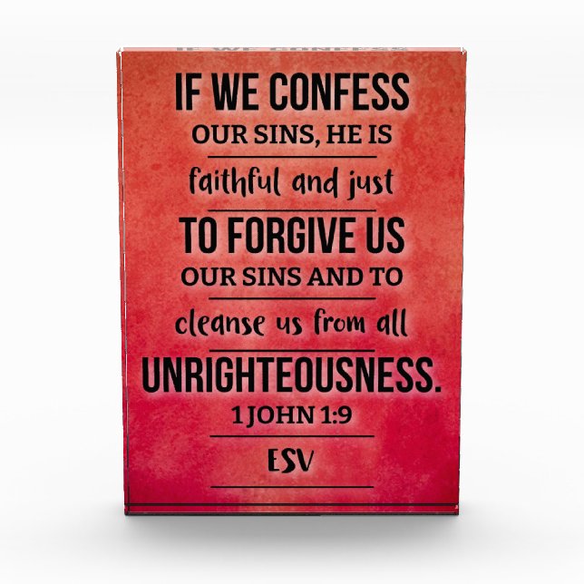 Akryllischer Bibelversatz Block - 1 John 1:9 ESV (Vorderseite)