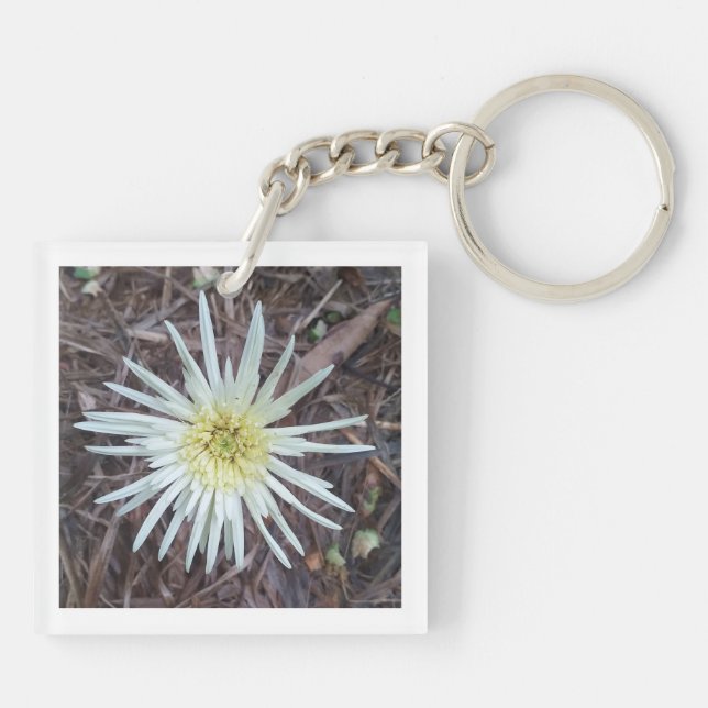 Akryllischer Schlüsselanhänger mit schöner Blume (Rückseite)