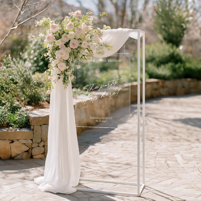Akryllisches einfaches Minimal Wedding Begrüßungsz Acrylschild (Acrylic Simple Minimal Wedding Welcome Sign)