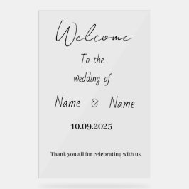 Akryllisches Hochzeitszeichen Acrylschild