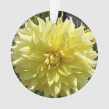 Akrylornament mit gelber Dahlie