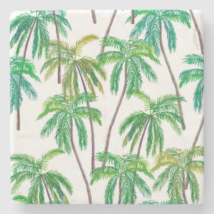 Akrylpalmen: Sommer Textilien Textur. Steinuntersetzer