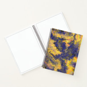 Akrylpur, Bronze, Gold, Schwarz, Kristalle / Notizbuch