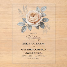 Akrylrosa-Rosenhochzeit Einladung