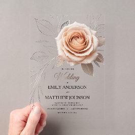 Akrylrosa Rosentaube fällt Einladung zur Hochzeit