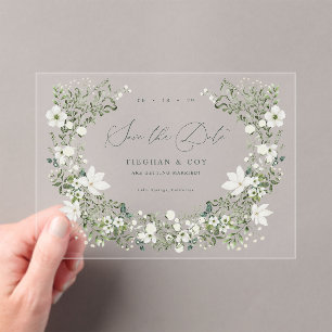 Akrylsage Save the Date Hochzeitsankündigung Acryleinladungen