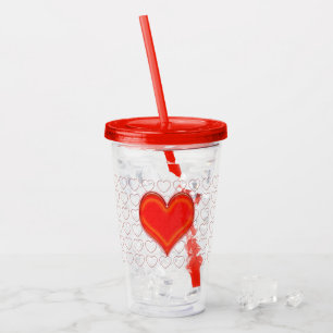 Akryltumbler - Herz- und Herz-Konturen Acryltrinkbecher