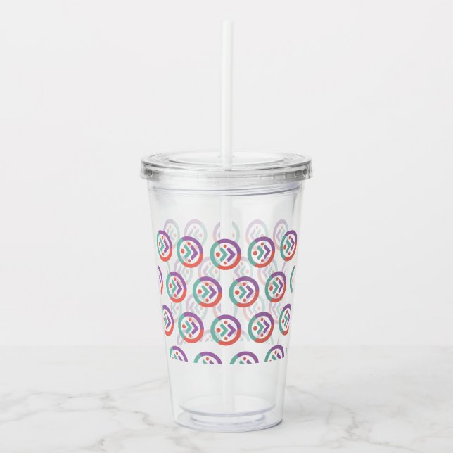 Akryltumbler mit Stroh Acryltrinkbecher (Vorderseite)
